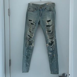 Rag and Bone distressed BF jeans 25
